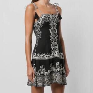 Alice + Olivia Glinda Shoulder Tie Tassel Spaghetti Strap Dress Size 4